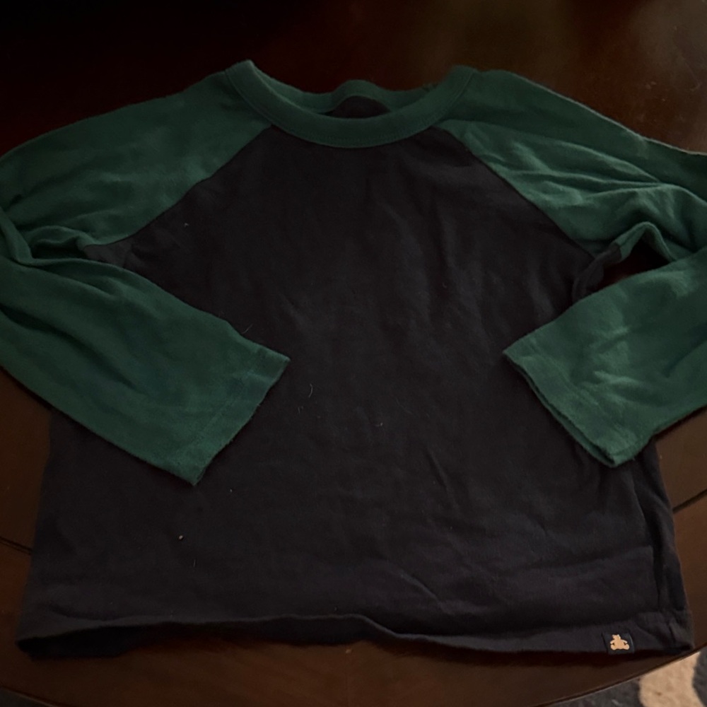 GAP Kids Dark Green and navy Long Sleeve Tee